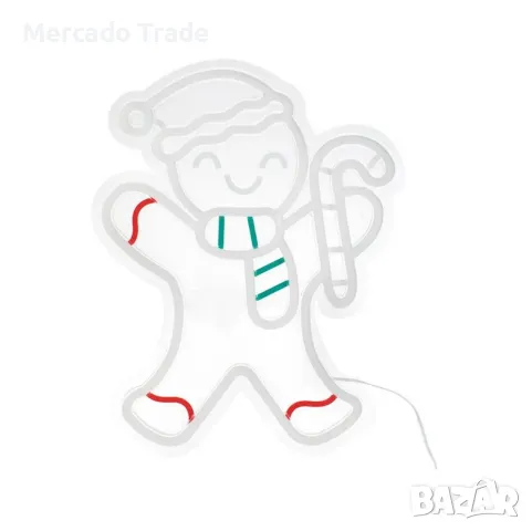 Декоративна коледна светеща LED фигура Бискитено човече, снимка 2 - Декорация за дома - 47830976