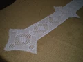 Винтидж плетена на една кука дантела от 30-те години на миналия век, продълговата покривка за маса, , снимка 7