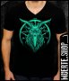 Черна тениска с щампа HORNED 666, снимка 1 - Тениски - 42670950
