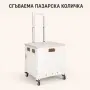 Сгъваема пазарска количка 45L с капак, 4 колела и регулируема дръжка – до 25 кг, снимка 1