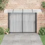 vidaXL Навес за врата, черно и прозрачно, 400x75 см, поликарбонат, снимка 3