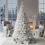 Коледна Снежно бяла елха с шишарки + пласмасова стойка ТОП ПРЕДЛОЖЕНИЕ, снимка 1