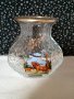 стъклена вазичка с картина, снимка 1 - Вази - 41933291