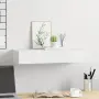 vidaXL Стенен рафт с чекмедже, бял, 60x23,5x10 см, МДФ, снимка 3