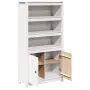 vidaXL Висок шкаф, бял, 80x35x154 см, борово дърво масив, снимка 6
