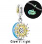Сребърен висящ елемент Пандора,луна и слънце,колекция"Glow"/нов, снимка 1 - Колиета, медальони, синджири - 40224464