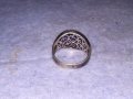 СТАР АЖУРЕН СРЕБЪРЕН АРТ ПРЪСТЕН СРЕБРО 925 с ПОЗЛАТА 34958, снимка 9