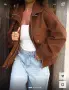 Тренд овърсайз велурено яке Bershka / Faux Suede Bomber Jacket, снимка 2
