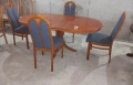 Комплект масивна разтегателна маса с 4 стола, снимка 1