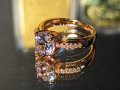 Страхотен дамски пръстен от медицинско злато и красив камък Сваровски. Уникално качество за цената! , снимка 4