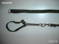 Повод лента 1.2м/скъсява се до 60см с халката до карабинката/, лента 2.5см ширина + нашийник 22-50см, снимка 1