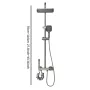 Сива Душ система със стенен термостатен смесител тип пиано 4 функции Сив, снимка 3