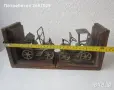 Голям стар дървен ограничител за книги, фигура, дърворезба Bookend, снимка 10