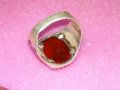 СКЪПОЦЕНЕН ТУРСКИ АРИСТОКРАТИЧЕН СРЕБЪРЕН ПРЪСТЕН СРЕБО 925 с ШЛИФОВАН КАРНЕОЛ СУЛТАНСКА ТУГРА 41968, снимка 9