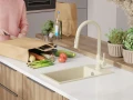 Беж кухненска гранитна мивка Рига 30 XL 280 x 500 mm, снимка 1