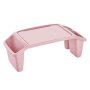 Пластмасова маса за бюро в пудрово розов цвят, която поставяте върху краката на детето, когато е сед