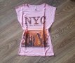 Тениска Ню Йорк Розова М-10лв.НОВА