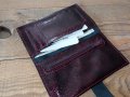 Дамски кожен портфейл, дамско портмоне,ръчна изработка, бордо, снимка 2