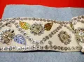 Стар ЕТНОГРАФСКИ ДАМСКИ КЕНАРЕН КОЛАН УКРАСЕН с ФЛОРАЛНИ МОТИВИ от БЛЕСТЯЩИ ПАЙЕТИ 47564, снимка 6