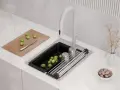 Сива Кухненска Мивка от гранит модел Рига Easy 380 x 440 mm, снимка 1