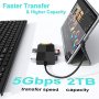 Нов USB C хъб четец на карти адаптер с 3 USB3.0 за компютър лаптоп, снимка 3