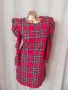 М/L Червена рокля каре с дълъг ръкав @, снимка 1