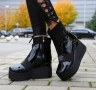 Боти на платформа - черен лак, снимка 2