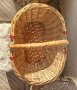 Голяма стара плетена кошница за пикник или село, снимка 3