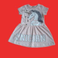 Розова рокля с еднорог, снимка 2 - Детски рокли и поли - 41319071