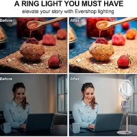 Нов LED Светлинен пръстен за бюро със стойка и държач за телефон/USB, снимка 4 - Чанти, стативи, аксесоари - 41551737