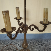 Стара настлона лампа тип свещник, снимка 3 - Настолни лампи - 44569083