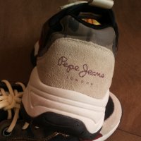 Pepe Jeans Sloane Camu Sneakers PLS31278 Black 999 Размер EUR 40 / UK 7 дамски естест. кожа 152-13-S, снимка 8 - Маратонки - 42380697