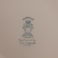 Френски порцелан Luneville KG Червена чиния за основно, топ модел френски антик, снимка 3 - Чинии - 36049802
