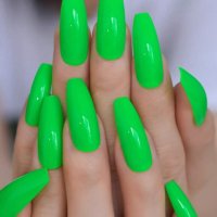 Комплект Разкошни Press-on Изкуствени Нокти 24 броя в Ярко Зелен Цвят КОД nail221, снимка 1 - Продукти за маникюр - 40731023