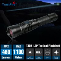 Тактически LEP фенер TrustFire T30R 1100 метра по ANSI USB-C , снимка 2 - Екипировка - 34846146