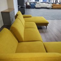 Жълт П образен ъглов диван от плат Dieter Knoll ZE-EM20075, снимка 4 - Дивани и мека мебел - 44244515