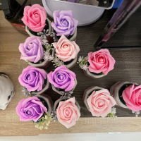 Керамична кашпичка със сапунени ароматни рози, снимка 2 - Декорация за дома - 44518100