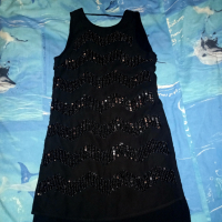 Черна рокля с пайети H&M , снимка 1 - Рокли - 44536042