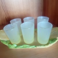 Чашки за лимончело с поставка, снимка 1 - Чаши - 42119135