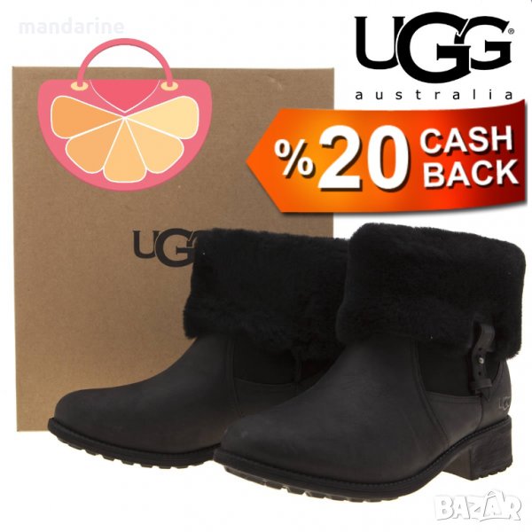 ПРОМО 🍊 UGG AUSTRALIA 36/37 номер 🍊 Дамски водоустойчиви боти от ест. кожа и вълна нови с кутия, снимка 1