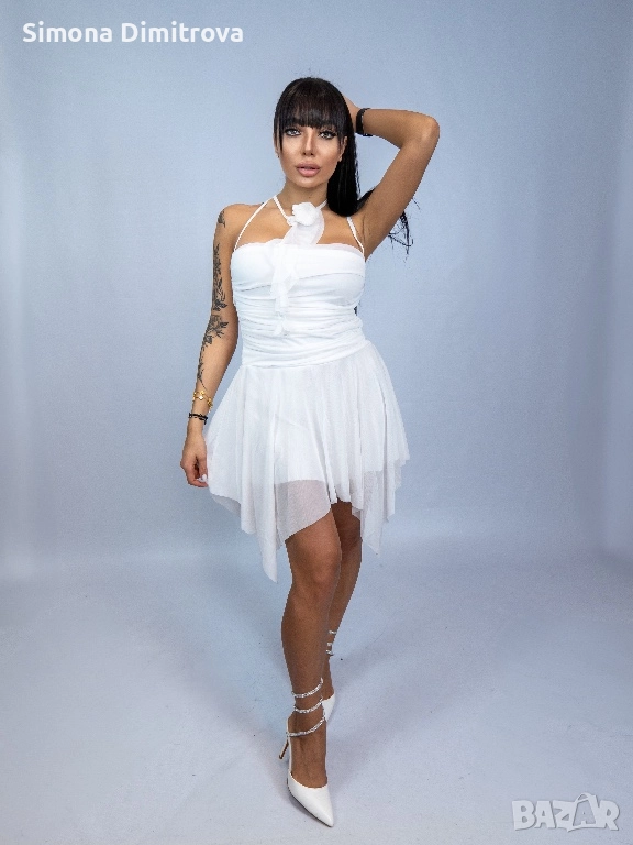 Рокля-Martha-бяло, снимка 1