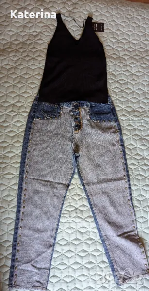 Дънки с потник, снимка 1