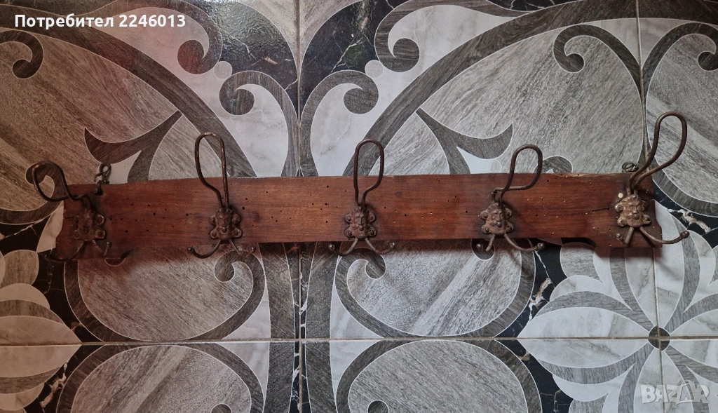 Антикварна закачалка за стена, снимка 1