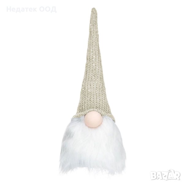 Коледна фигура, Гном  с златна шапка, 30 см, снимка 1