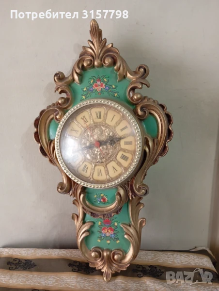 Стенен часовник в бароков стил, снимка 1