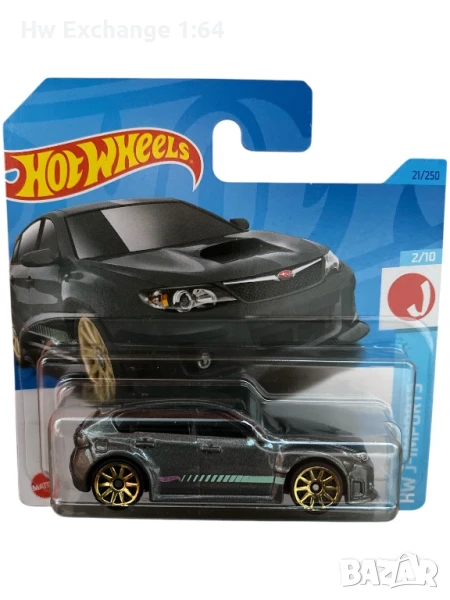 Метална количка Hot Hot Wheels, Subaru WRX STI, 1:64, сив, снимка 1