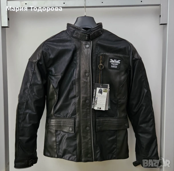 НОВО дамско кожено мото яке TRIUMPH Размери: XS, S, снимка 1