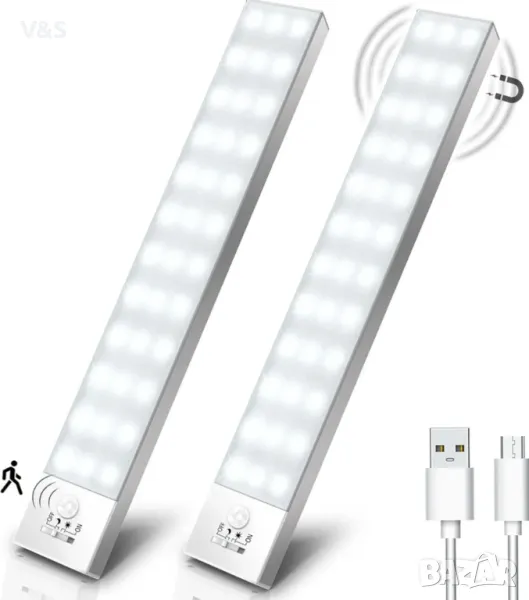 Светодиодно осветление със сензор за движение Пакет от 2 бр , снимка 1