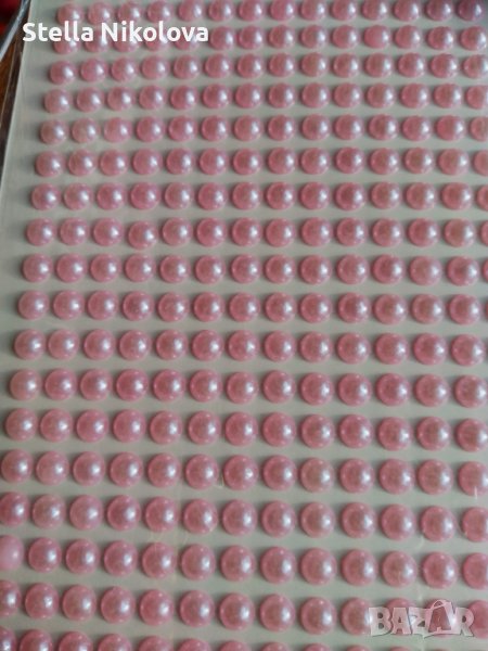 Самозалепващи перли за декорация-млечно розово, снимка 1