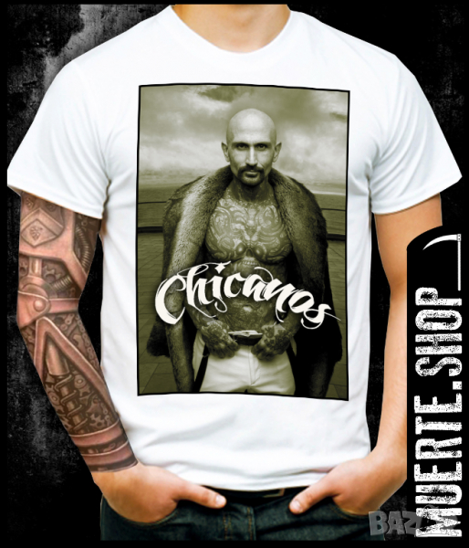 Тениска с щампа CHICANOS, снимка 1